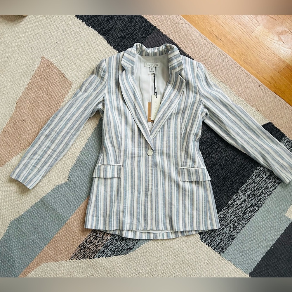 Rachel Zoe striped linen blazer NWT